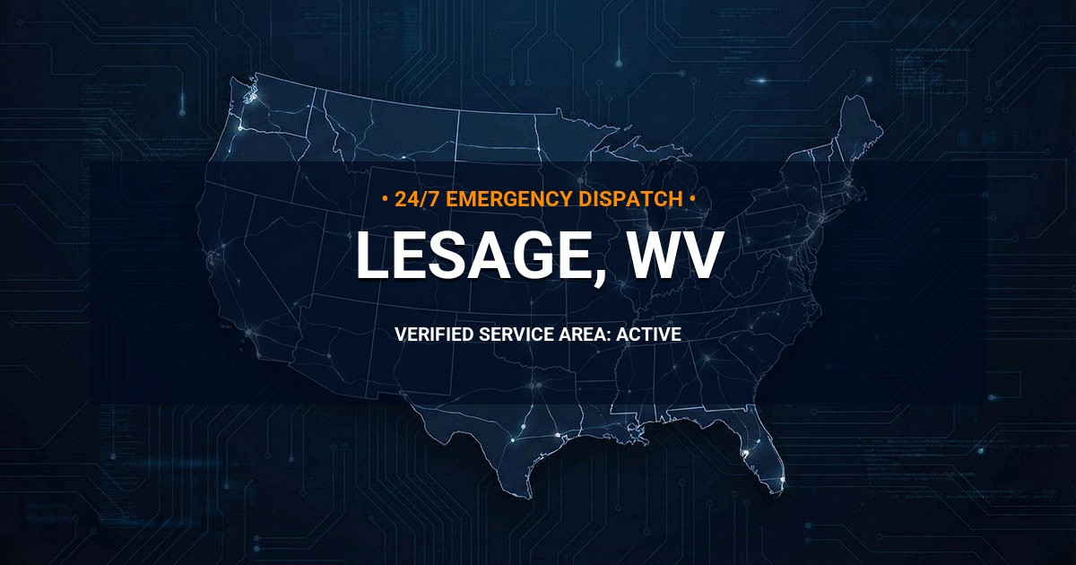 Emergency Plumbing Dispatch Map for Plumbing Services: Lesage, WV