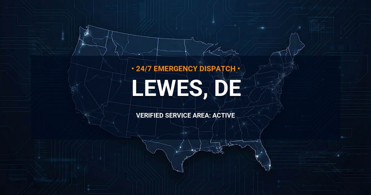 Emergency Plumbing Dispatch Map for Plumbing Services: Lewes, DE