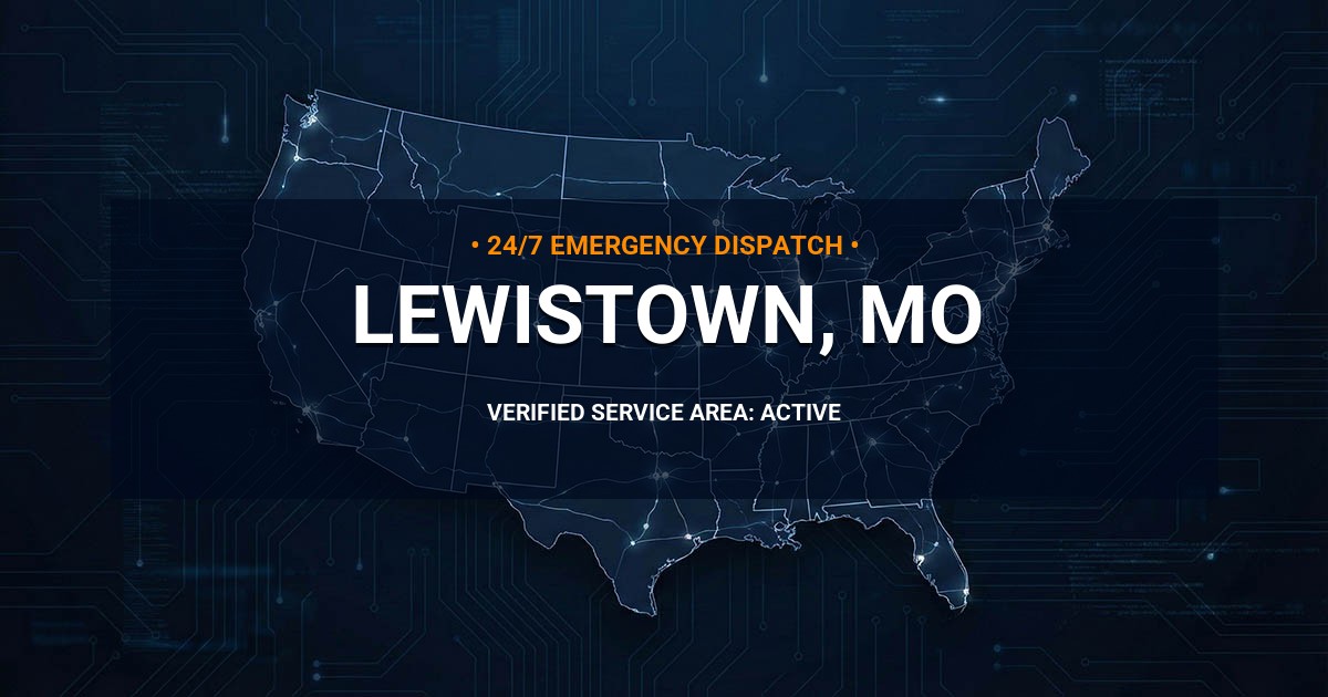 Emergency Plumbing Dispatch Map for Plumbing Services: Lewistown, MO