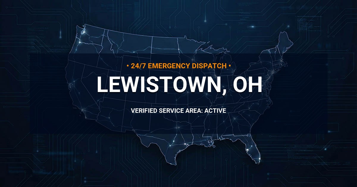 Emergency Plumbing Dispatch Map for Plumbing Services: Lewistown, OH