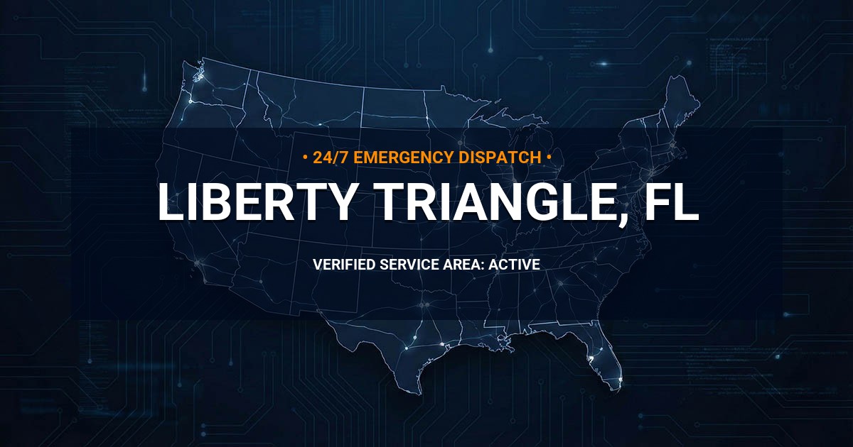 Emergency Plumbing Dispatch Map for Plumbing Services: Liberty Triangle, FL