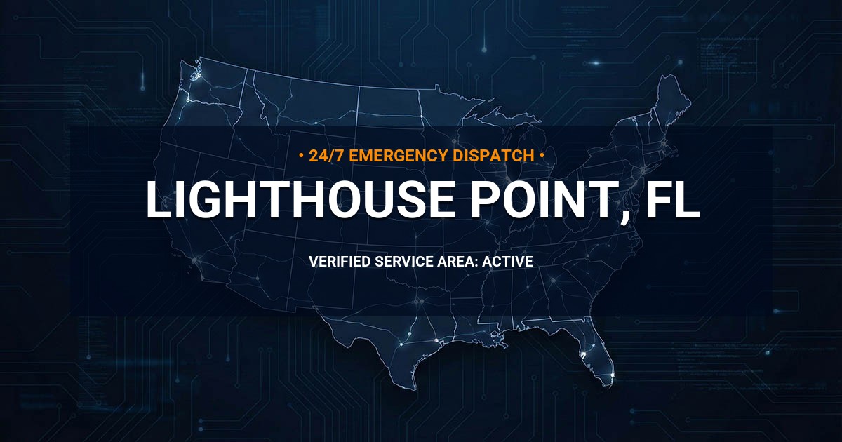Emergency Plumbing Dispatch Map for Plumbing Services: Lighthouse Point, FL