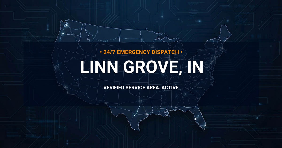 Emergency Plumbing Dispatch Map for Plumbing Services: Linn Grove, IN