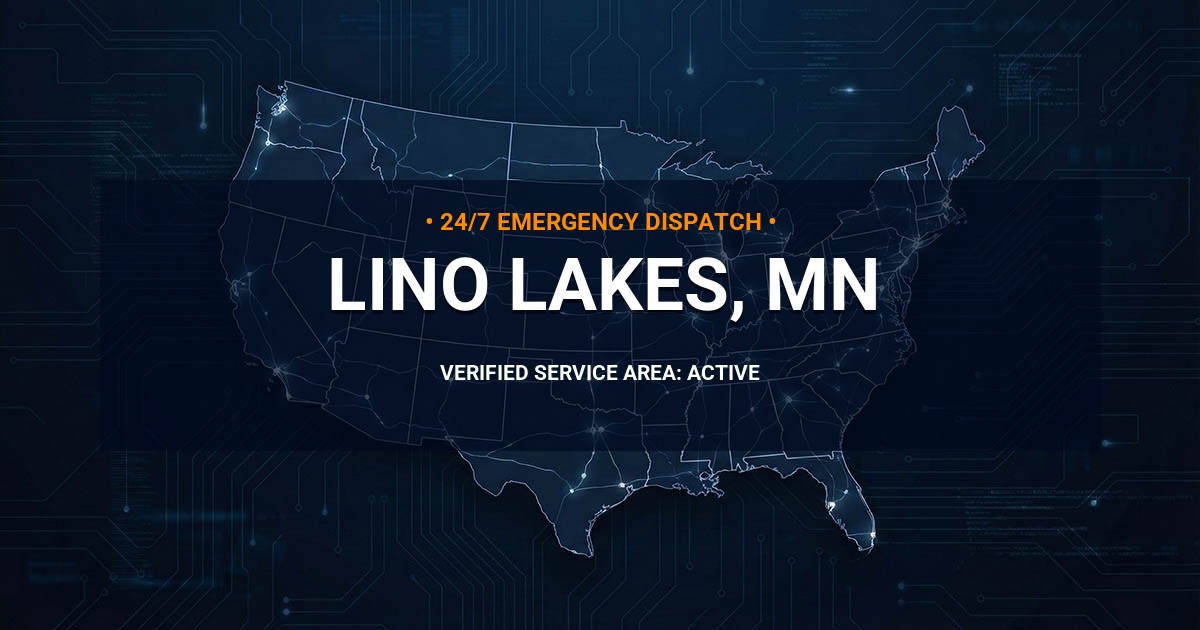 Emergency Plumbing Dispatch Map for Plumbing Services: Lino Lakes, MN