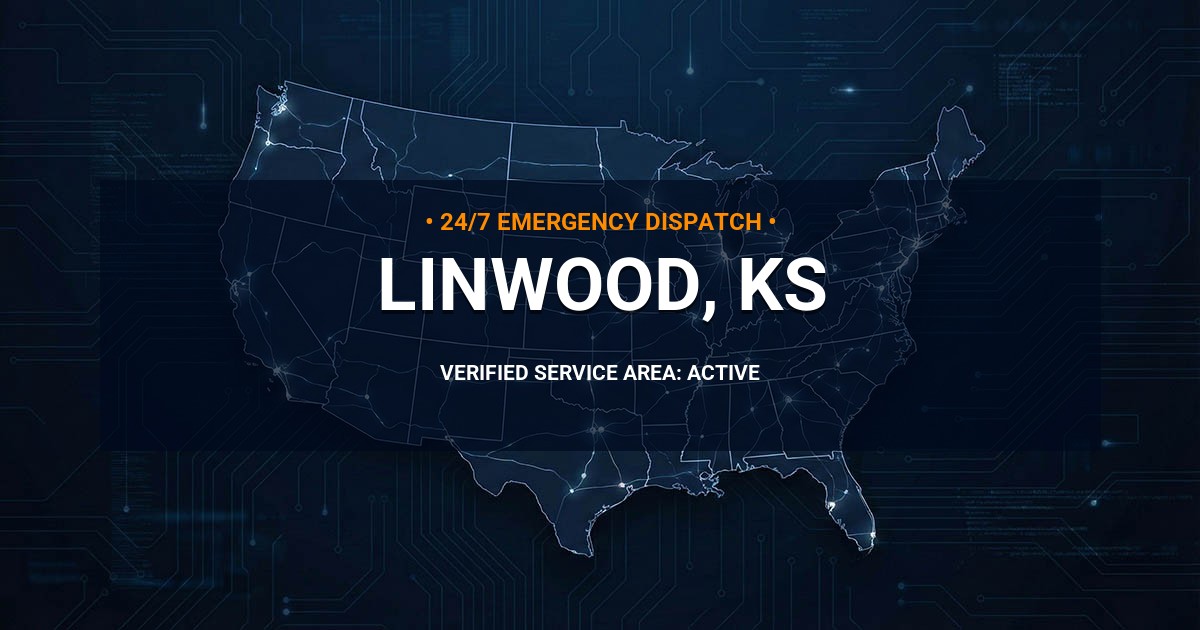 Emergency Plumbing Dispatch Map for Plumbing Services: Linwood, KS