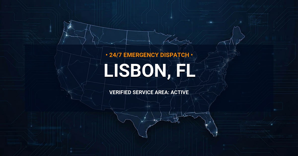 Emergency Plumbing Dispatch Map for Plumbing Services: Lisbon, FL