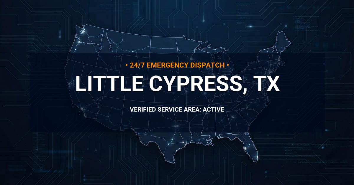 Emergency Plumbing Dispatch Map for Plumbing Services: Little Cypress, TX