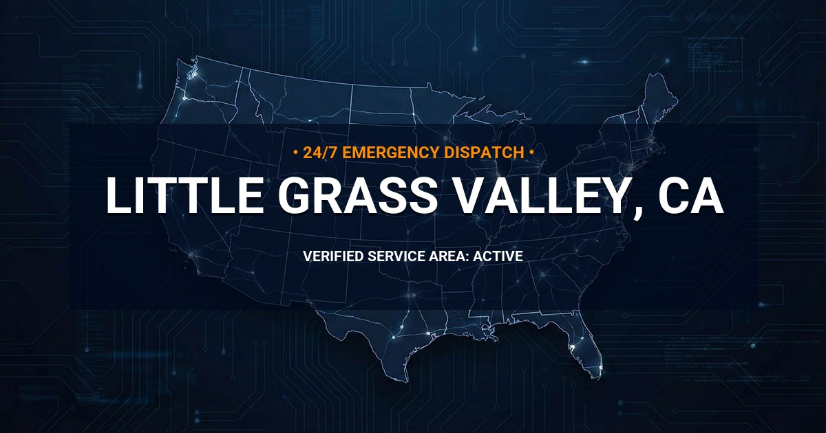 Emergency Plumbing Dispatch Map for Plumbing Services: Little Grass Valley, CA