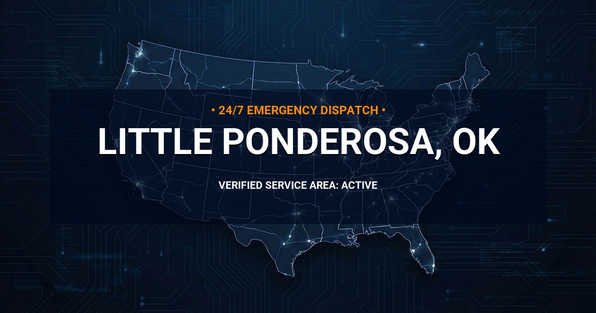 Emergency Plumbing Dispatch Map for Plumbing Services: Little Ponderosa, OK