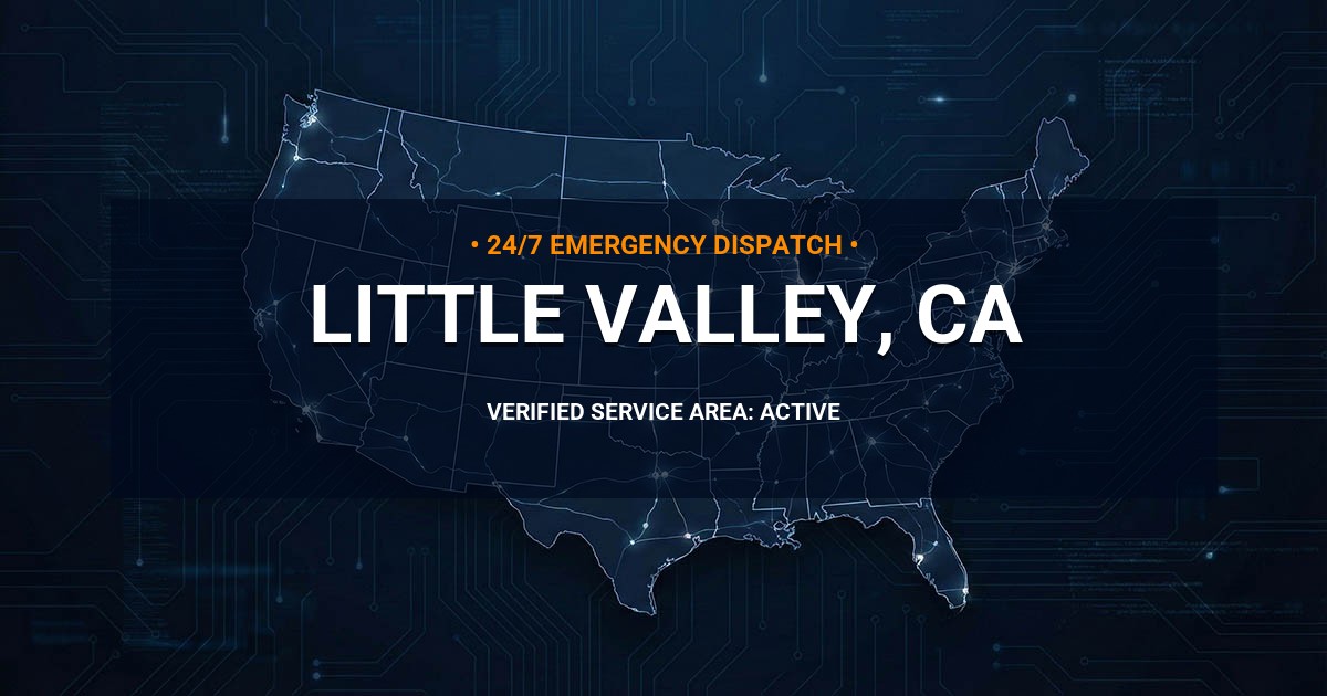 Emergency Plumbing Dispatch Map for Plumbing Services: Little Valley, CA