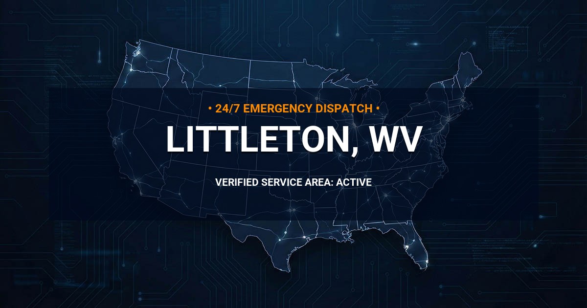 Emergency Plumbing Dispatch Map for Plumbing Services: Littleton, WV