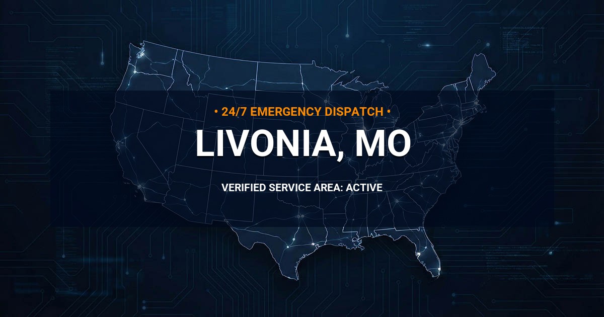 Emergency Plumbing Dispatch Map for Plumbing Services: Livonia, MO