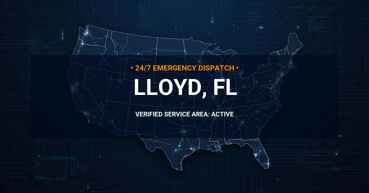 Emergency Plumbing Dispatch Map for Plumbing Services: Lloyd, FL