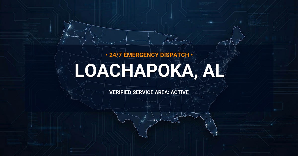 Emergency Plumbing Dispatch Map for Plumbing Services: Loachapoka, AL