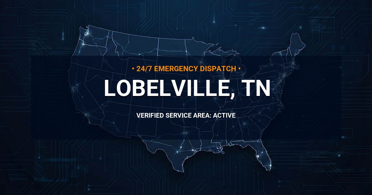 Emergency Plumbing Dispatch Map for Plumbing Services: Lobelville, TN