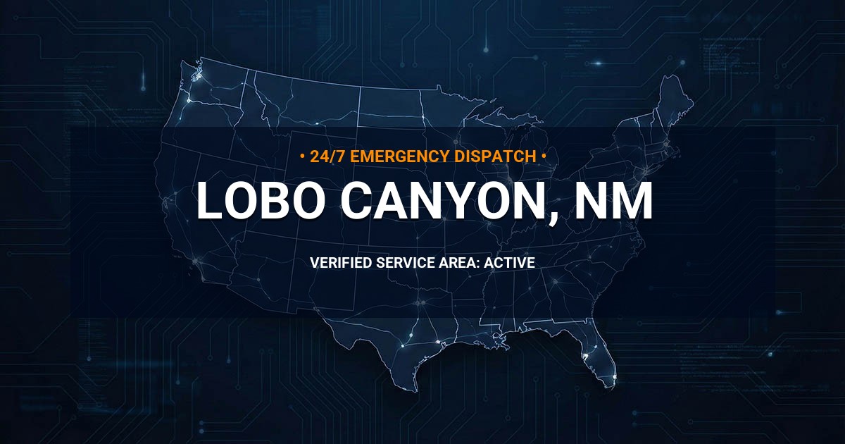 Emergency Plumbing Dispatch Map for Plumbing Services: Lobo Canyon, NM