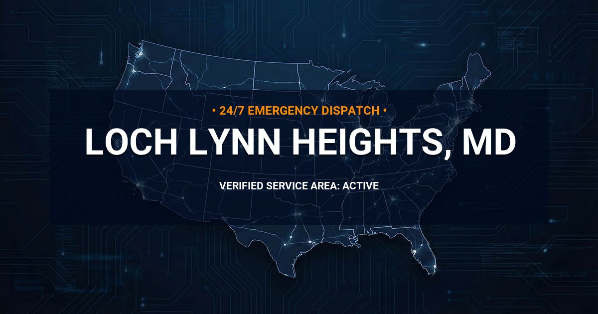 Emergency Plumbing Dispatch Map for Plumbing Services: Loch Lynn Heights, MD