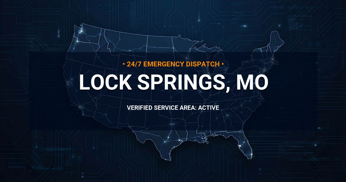 Emergency Plumbing Dispatch Map for Plumbing Services: Lock Springs, MO