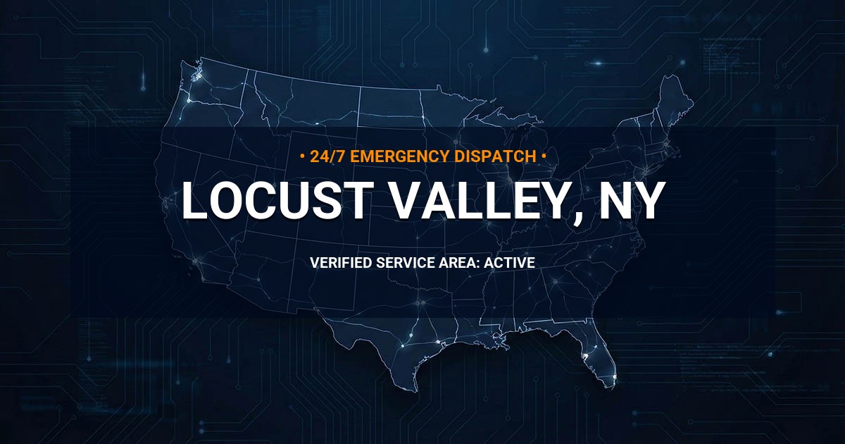 Emergency Plumbing Dispatch Map for Plumbing Services: Locust Valley, NY