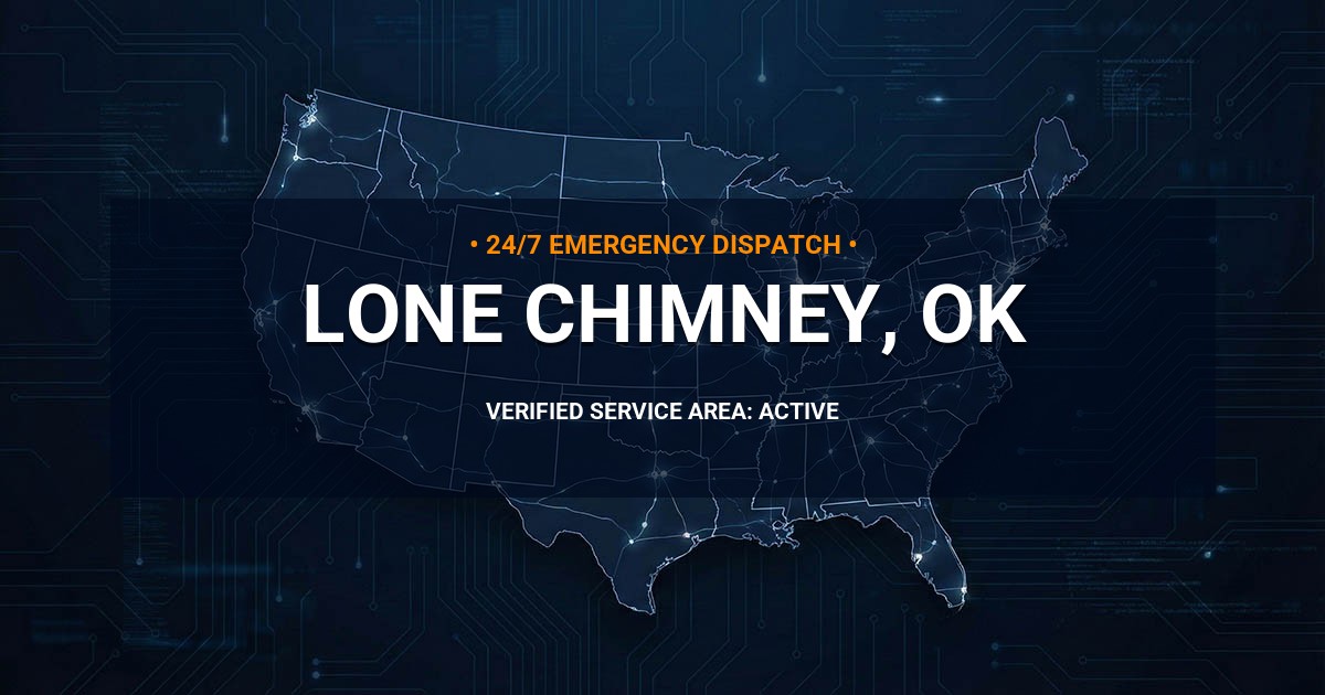 Emergency Plumbing Dispatch Map for Plumbing Services: Lone Chimney, OK