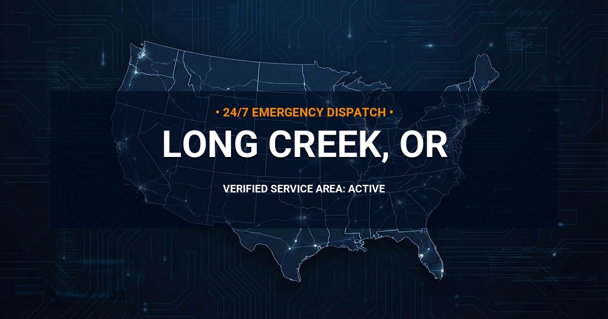 Emergency Plumbing Dispatch Map for Plumbing Services: Long Creek, OR