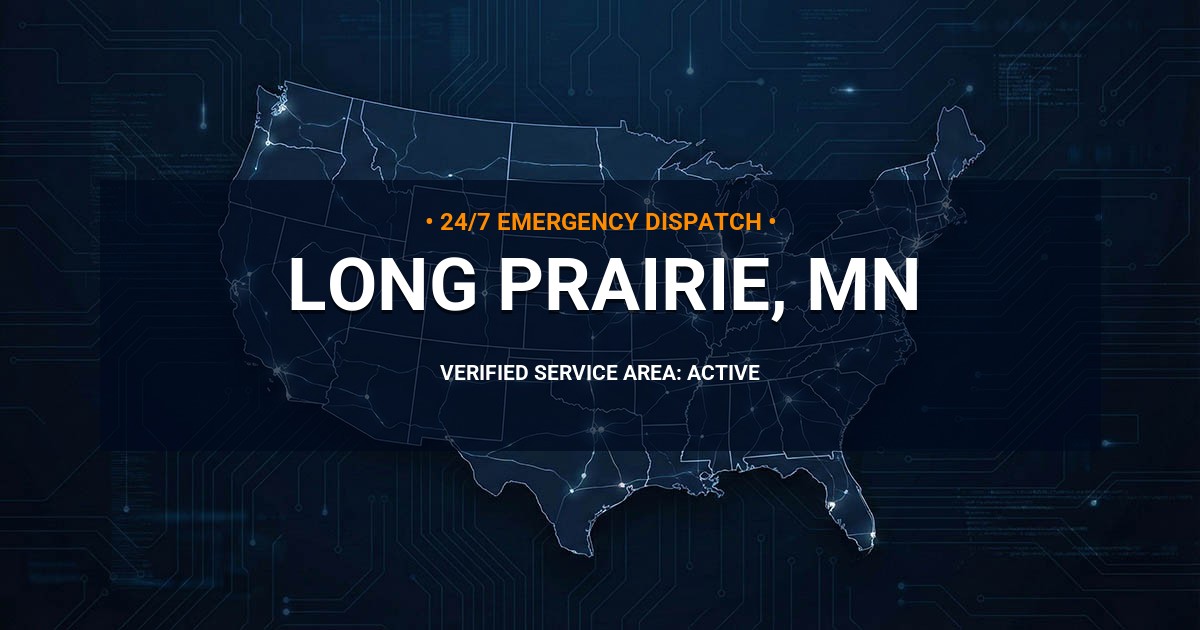 Emergency Plumbing Dispatch Map for Plumbing Services: Long Prairie, MN