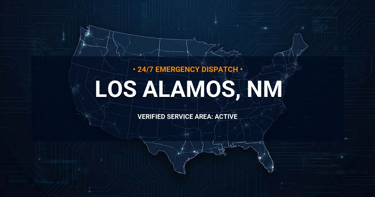 Emergency Plumbing Dispatch Map for Plumbing Services: Los Alamos, NM