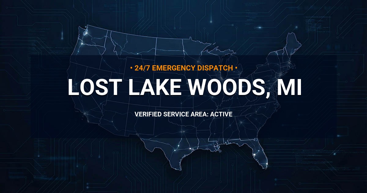 Emergency Plumbing Dispatch Map for Plumbing Services: Lost Lake Woods, MI