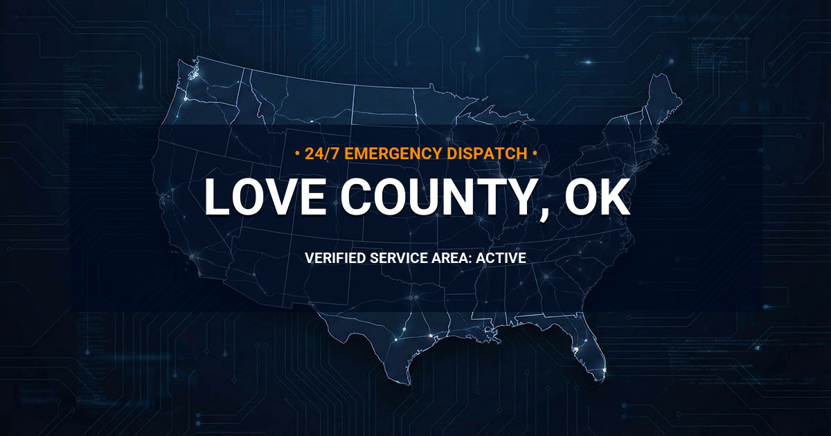 Emergency Plumbing Dispatch Map for Love County Plumbing Logistics