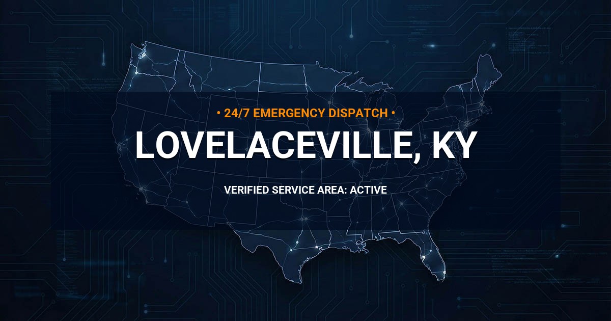 Emergency Plumbing Dispatch Map for Plumbing Services: Lovelaceville, KY