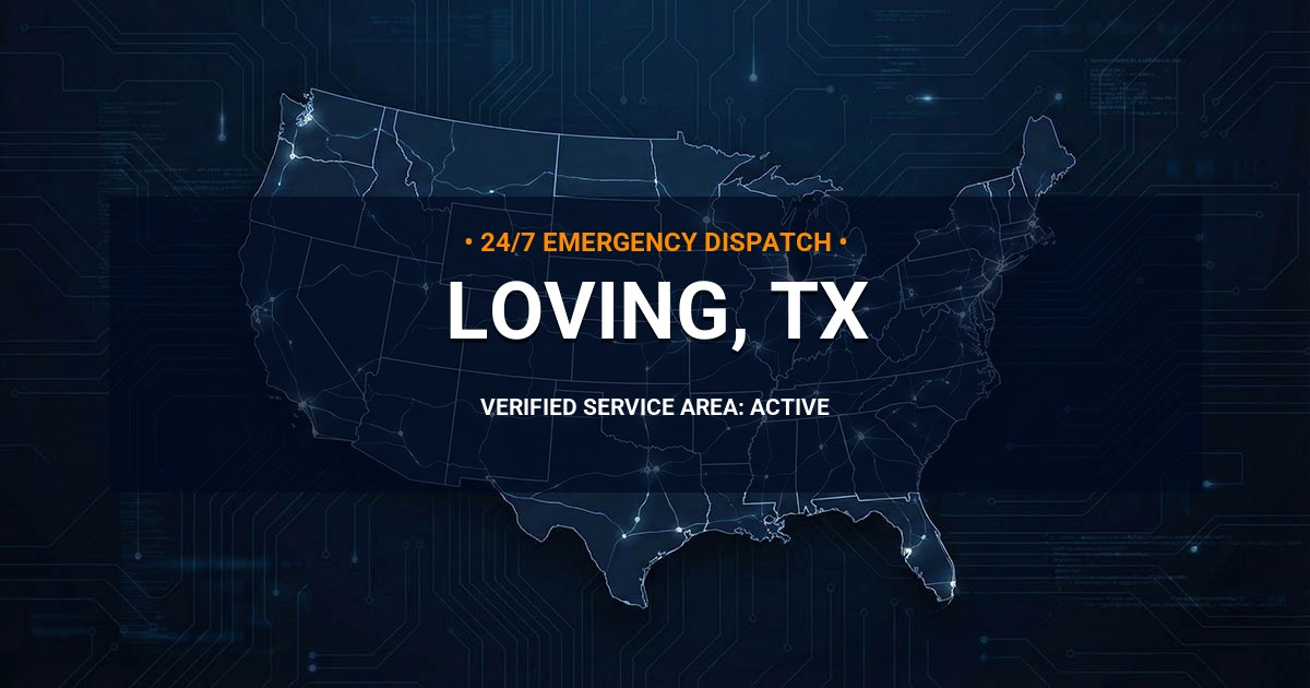 Emergency Plumbing Dispatch Map for Plumbing Services: Loving, TX