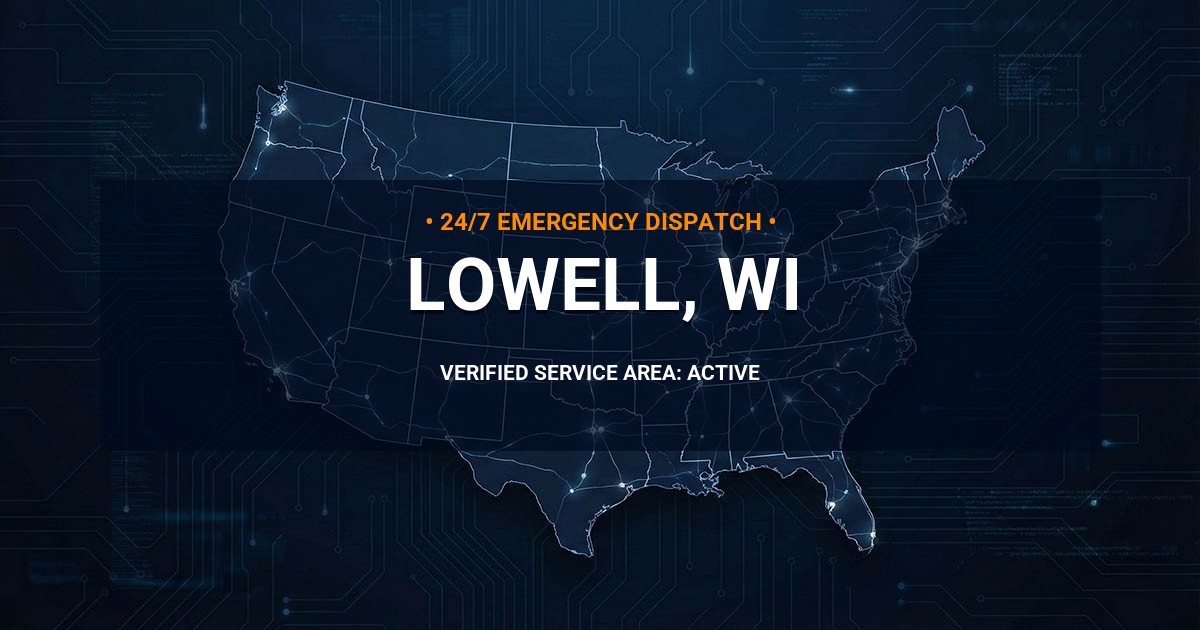 Emergency Plumbing Dispatch Map for Plumbing Services: Lowell, WI