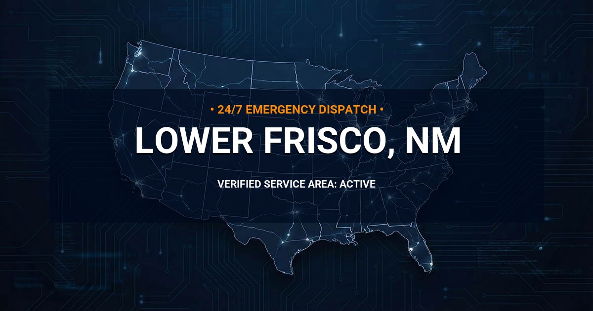 Emergency Plumbing Dispatch Map for Plumbing Services: Lower Frisco, NM