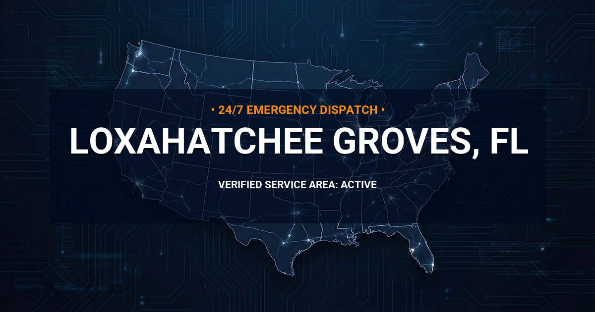 Emergency Plumbing Dispatch Map for Plumbing Services: Loxahatchee Groves, FL