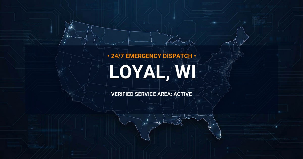Emergency Plumbing Dispatch Map for Plumbing Services: Loyal, WI