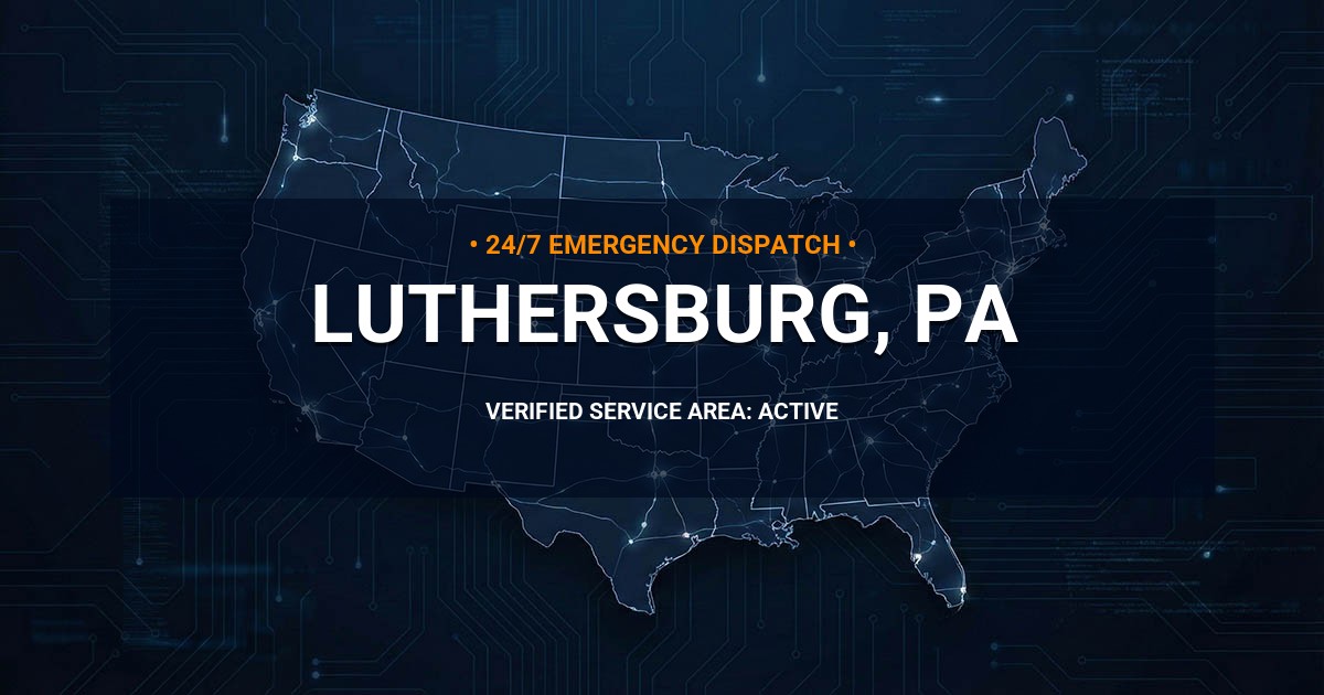 Emergency Plumbing Dispatch Map for Plumbing Services: Luthersburg, PA