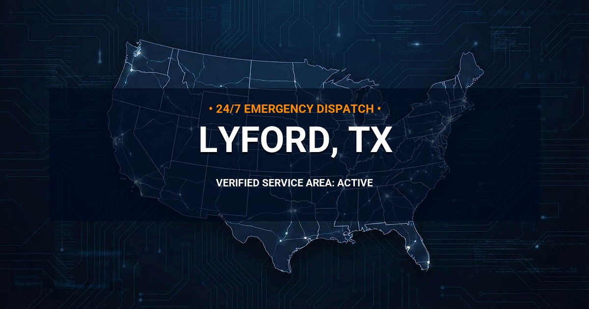 Emergency Plumbing Dispatch Map for Plumbing Services: Lyford, TX