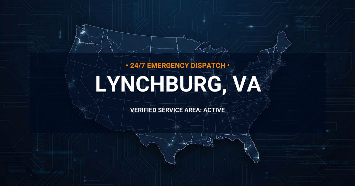 Emergency Plumbing Dispatch Map for Plumbing Services: Lynchburg, VA