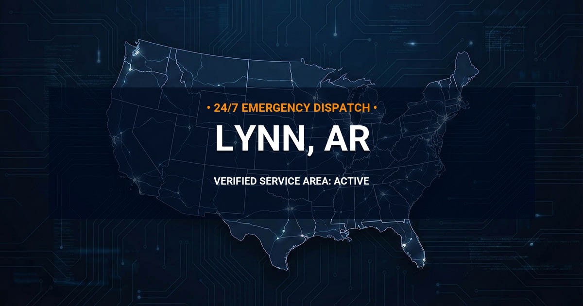 Emergency Plumbing Dispatch Map for Plumbing Services: Lynn, AR