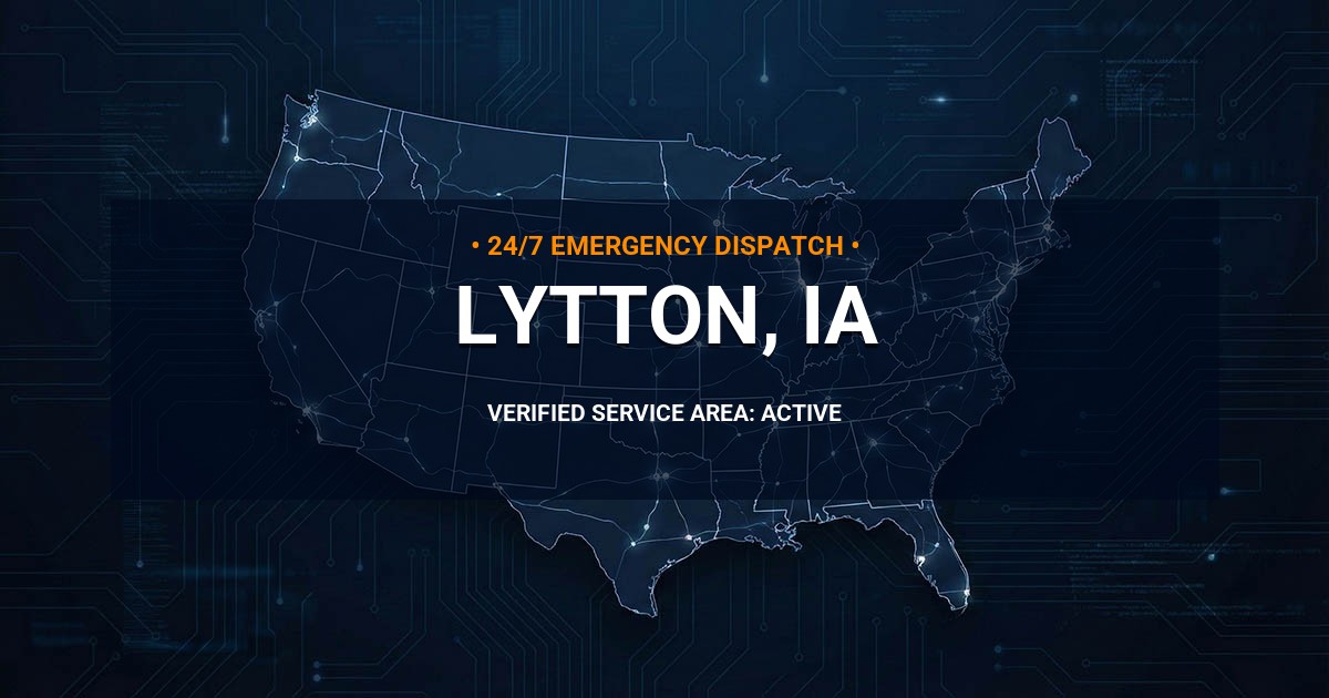 Emergency Plumbing Dispatch Map for Plumbing Services: Lytton, IA