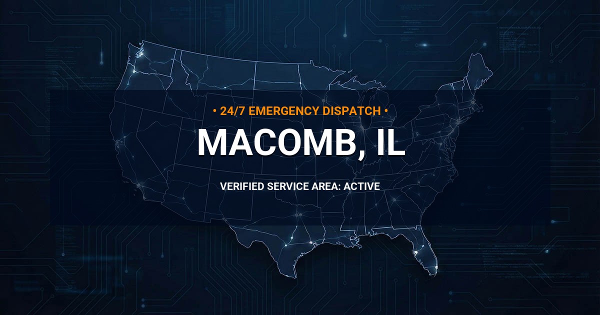 Emergency Plumbing Dispatch Map for Plumbing Services: Macomb, IL