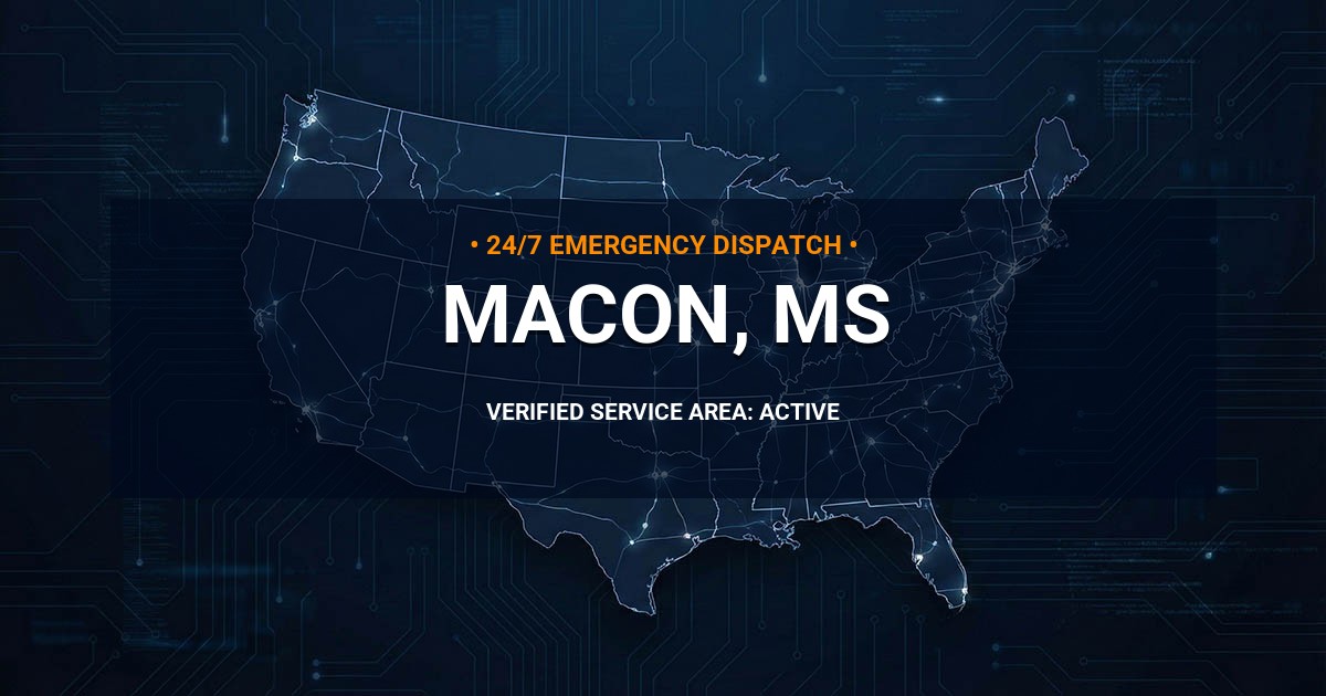 Emergency Plumbing Dispatch Map for Plumbing Services: Macon, MS