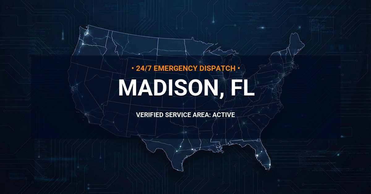 Emergency Plumbing Dispatch Map for Plumbing Services: Madison, FL