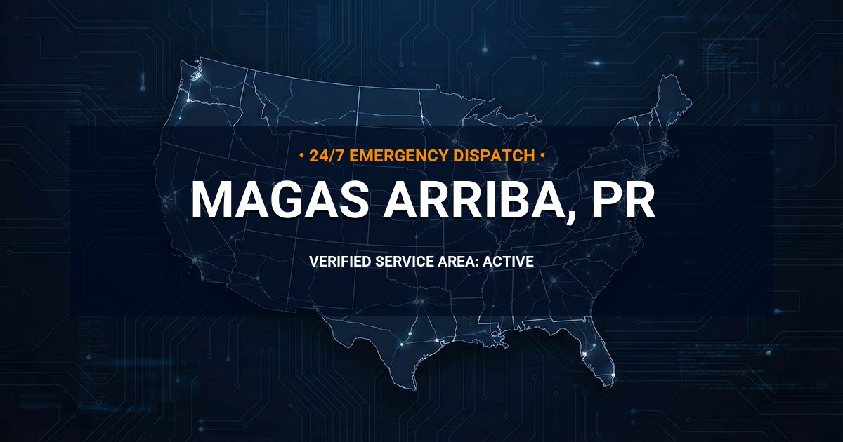 Emergency Plumbing Dispatch Map for Plumbing Services: Magas Arriba, PR