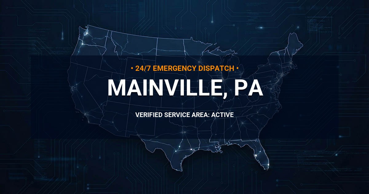 Emergency Plumbing Dispatch Map for Plumbing Services: Mainville, PA