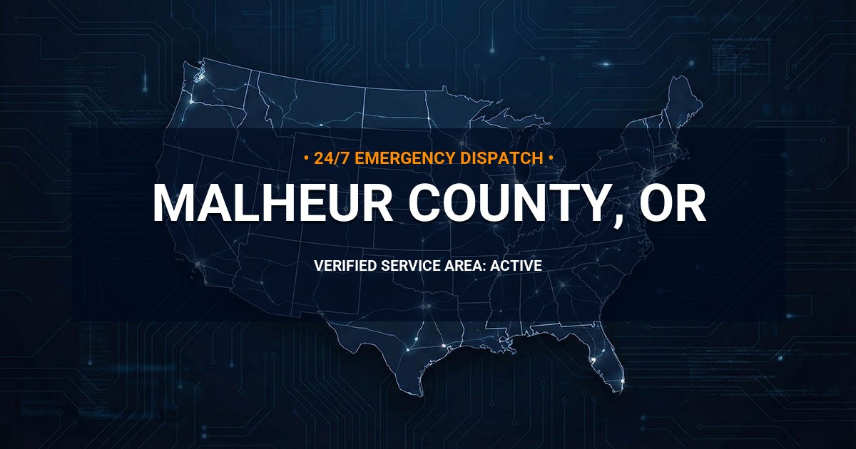 Emergency Plumbing Dispatch Map for Malheur County Plumbing Logistics