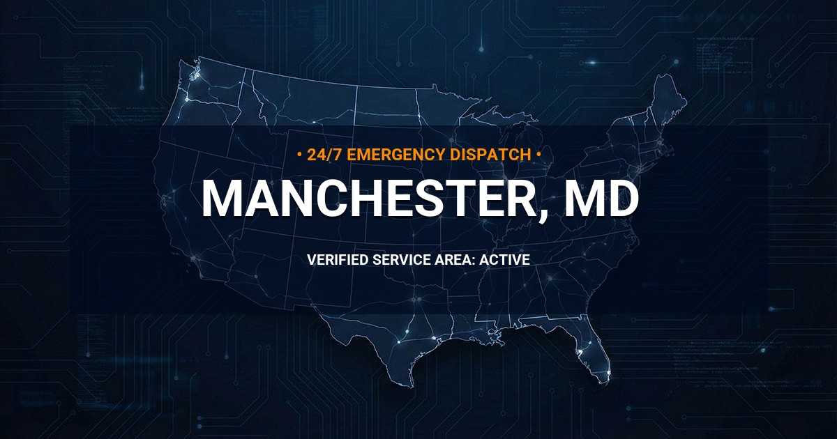 Emergency Plumbing Dispatch Map for Plumbing Services: Manchester, MD
