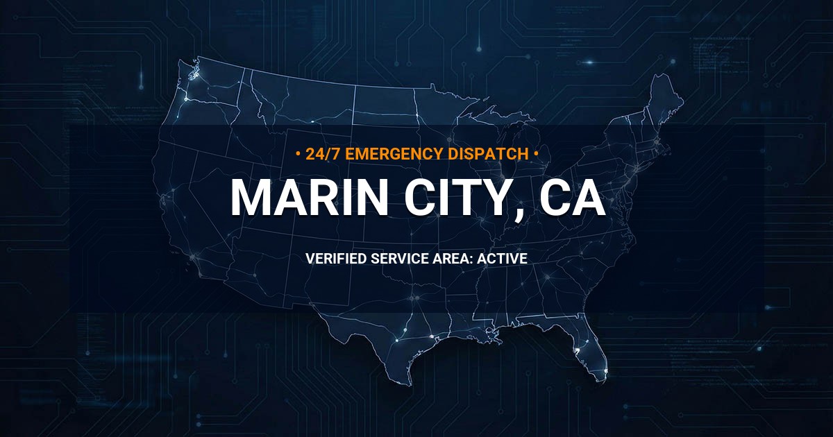 Emergency Plumbing Dispatch Map for Plumbing Services: Marin City, CA