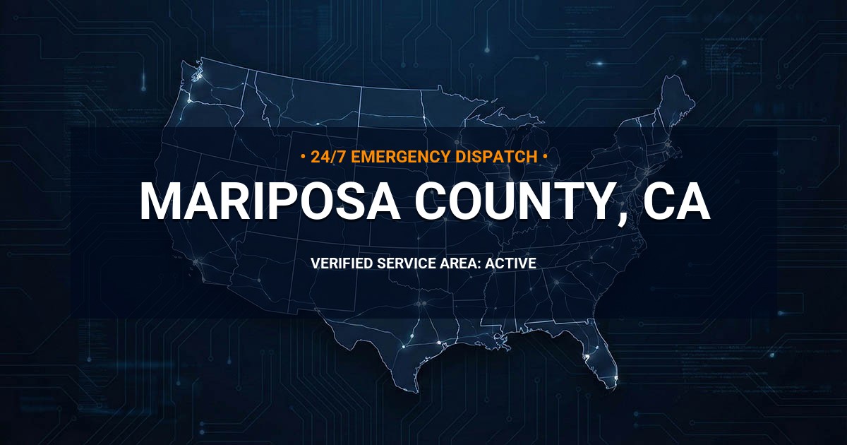 Emergency Plumbing Dispatch Map for Mariposa County Plumbing Logistics