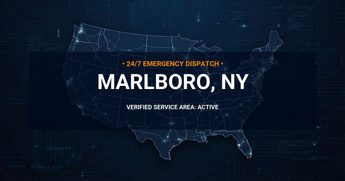 Emergency Plumbing Dispatch Map for Plumbing Services: Marlboro, NY